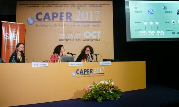 Julia Straface, Vanesa Ferrerio (SAE) y Josefina Llobet (EDA) durante la conferencia